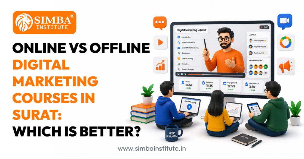 online vs offline digital marketing courses in surat which is better