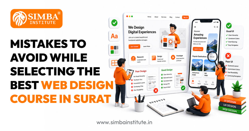 mistakes to avoid while selecting the best web design course in surat